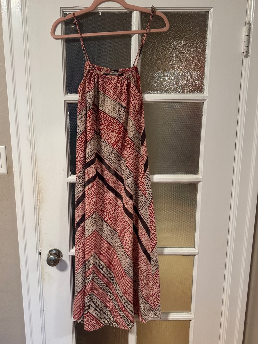 Women’s Red Patterned Sleeveless Maxi Dress